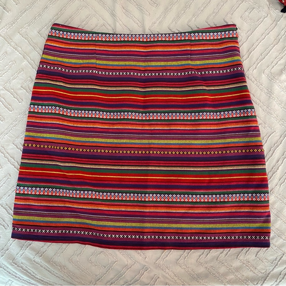 Y2K vibes Boho Colorful Striped Skirt Fits like Medium- See Measurements